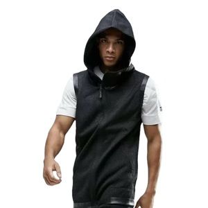 New Adidas James Harden Mesh and Leather Hoody L Black Vest Zip perforated